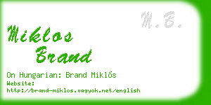 miklos brand business card