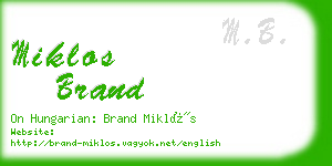 miklos brand business card